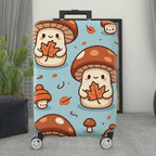 1-Piece Cute Mushroom Autumn Leaf  Printed  Suitcase Luggage Cover, Stretch Protective Sleeve