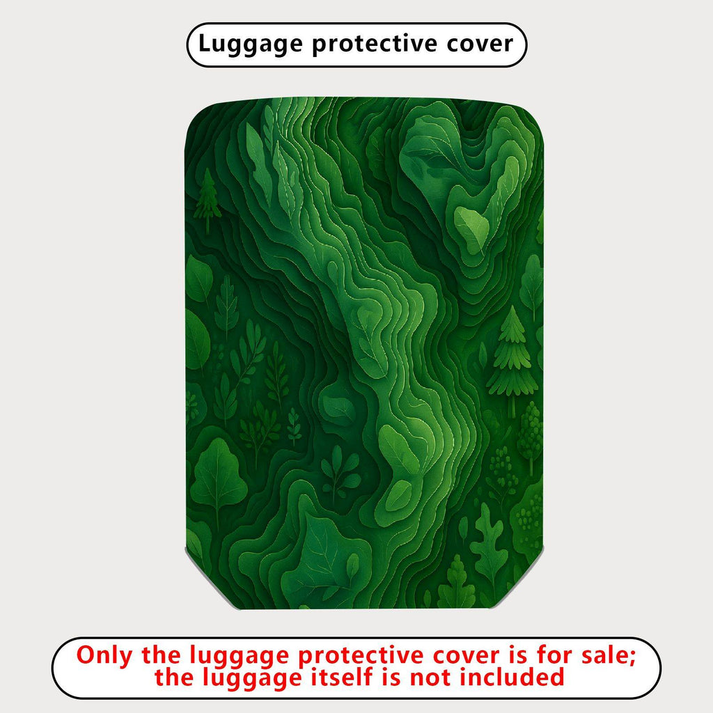 1-Piece Green Forest Nature Wilderness Topographic Landscape  Suitcase Luggage Cover, Stretch Protective Sleeve