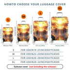 1-Piece Sunset Mountain Waterfall Fantasy Nature Landscape  Suitcase Luggage Cover, Stretch Protective Sleeve