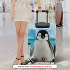 1-Piece Cute Penguin Arctic Ice Snow Wildlife Travel  Suitcase Luggage Cover, Stretch Protective Sleeve