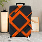 1-Piece Geometric Modern Abstract Orange Black Minimalist Artistic  Suitcase Luggage Cover, Stretch Protective Sleeve