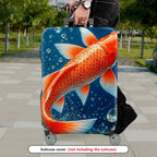 1-Piece Fish Water Bubbles Blue Orange Creative Artistic  Suitcase Luggage Cover, Stretch Protective Sleeve