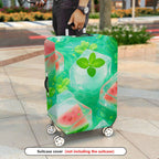 1-Piece Ice Watermelon Mint Clover Floral  Suitcase Luggage Cover, Stretch Protective Sleeve