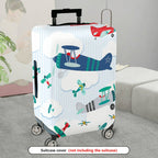 1-Piece Airplane Cloud Stripe Travel Luggage  Suitcase Luggage Cover, Stretch Protective Sleeve