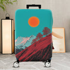 1-Piece Sunset Mountain Landscape Artistic Tree Minimalist  Suitcase Luggage Cover, Stretch Protective Sleeve