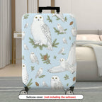 1-Piece Owl Pinecone Pattern Snow Landscape Winter Animal  Suitcase Luggage Cover, Stretch Protective Sleeve