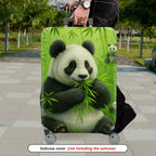 1-Piece Panda Bamboo Green Forest Cute Playful Lively  Suitcase Luggage Cover, Stretch Protective Sleeve