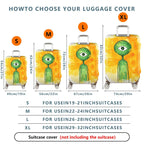 1-Piece Abstract Alien Art Unique Colorful Eye Catching Creative Luggage  Suitcase Luggage Cover, Stretch Protective Sleeve