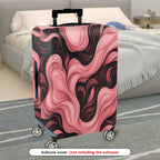 1-Piece Abstract Artistic Flowing Pink Black Swirl  Suitcase Luggage Cover, Stretch Protective Sleeve