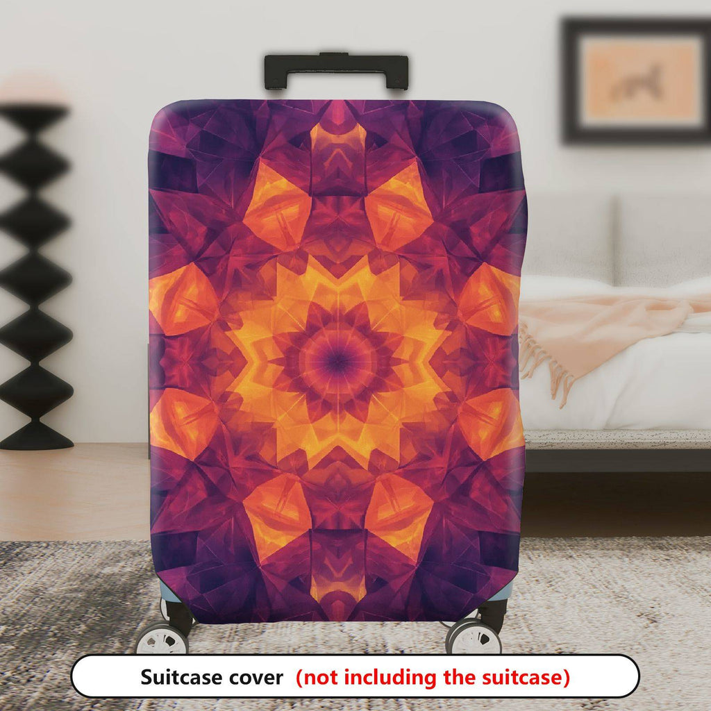 1-Piece Geometric Colorful Kaleidoscope Abstract Vibrant  Suitcase Luggage Cover, Stretch Protective Sleeve