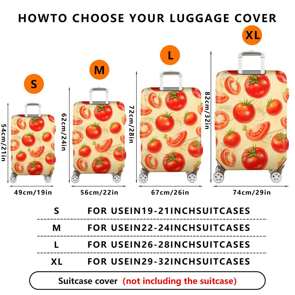 1-Piece Tomato Pattern Bright Red Juicy Fresh Artistic  Suitcase Luggage Cover, Stretch Protective Sleeve
