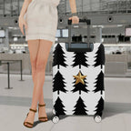 1-Piece Christmas Tree Star Holiday Festive Luggage  Suitcase Luggage Cover, Stretch Protective Sleeve