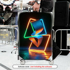 1-Piece Geometric Abstract Art Luminous Vibrant  Suitcase Luggage Cover, Stretch Protective Sleeve