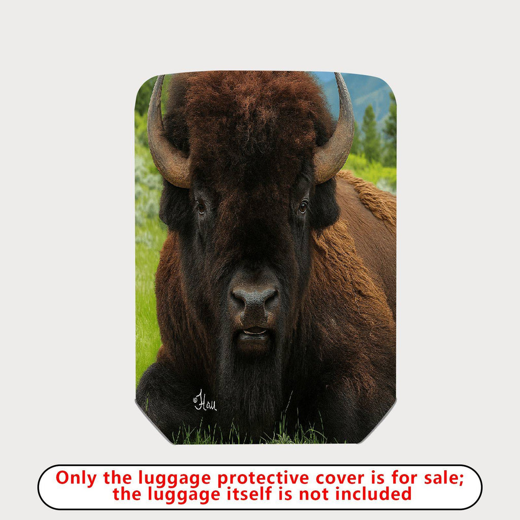 1-Piece Bison Wildlife Nature Animal Landscape Scenic  Suitcase Luggage Cover, Stretch Protective Sleeve