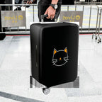 1-Piece Black Cat Cute  Whiskers Ears Face  Suitcase Luggage Cover, Stretch Protective Sleeve