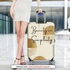1-Piece Abstract Geometric Minimalist Beige Artistic Modern  Suitcase Luggage Cover, Stretch Protective Sleeve