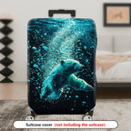 1-Piece Geometric Polar Bear Ocean Ice Abstract Artistic  Suitcase Luggage Cover, Stretch Protective Sleeve
