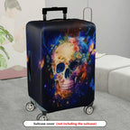 1-Piece Colorful Skull Floral Butterfly Abstract Universe  Suitcase Luggage Cover, Stretch Protective Sleeve