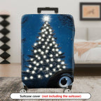 1-Piece Starry Night Christmas Tree Lights Winter Holiday Festive  Suitcase Luggage Cover, Stretch Protective Sleeve
