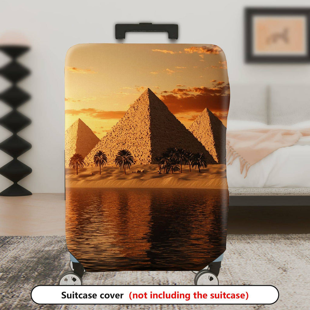 1-Piece Sunset Pyramid Desert Oasis Landscape Egypt Ancient  Suitcase Luggage Cover, Stretch Protective Sleeve