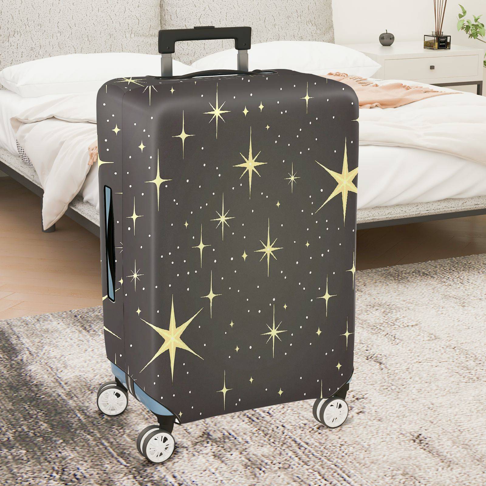 1-Piece Starry Night Sky Cosmic Galaxy Starburst Sparkle  Suitcase Luggage Cover, Stretch Protective Sleeve