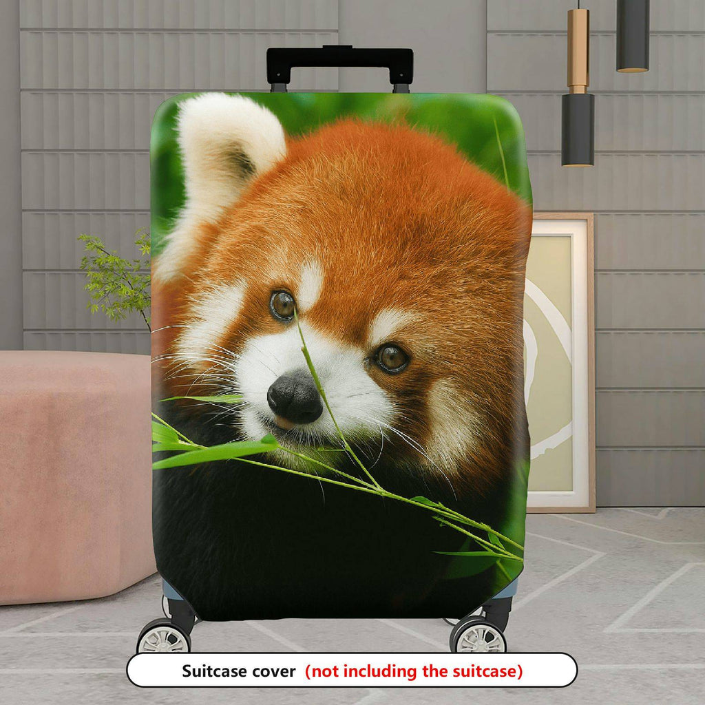 1-Piece Red Panda Nature Animal Wildlife Lush Green Cute  Suitcase Luggage Cover, Stretch Protective Sleeve