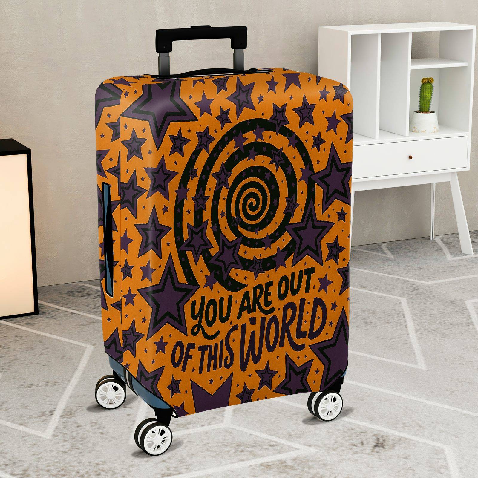 1-Piece Spiral Star Cosmic Galaxy Universe Space  Suitcase Luggage Cover, Stretch Protective Sleeve