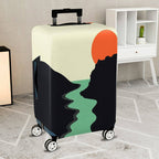 1-Piece Sunset Landscape Nature Mountain River Sun  Suitcase Luggage Cover, Stretch Protective Sleeve