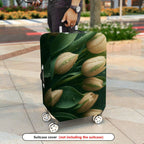 1-Piece Floral Nature Tulip Elegant Raindrop Garden  Suitcase Luggage Cover, Stretch Protective Sleeve