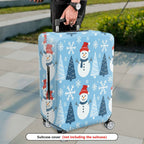 1-Piece Snowman Snowflake Christmas Tree Winter Holiday  Suitcase Luggage Cover, Stretch Protective Sleeve