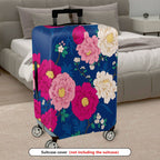 1-Piece Peony Floral Colorful Vibrant Decorative Artistic  Suitcase Luggage Cover, Stretch Protective Sleeve