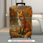 1-Piece Autumn Forest Fox Nature Landscape Artistic  Suitcase Luggage Cover, Stretch Protective Sleeve