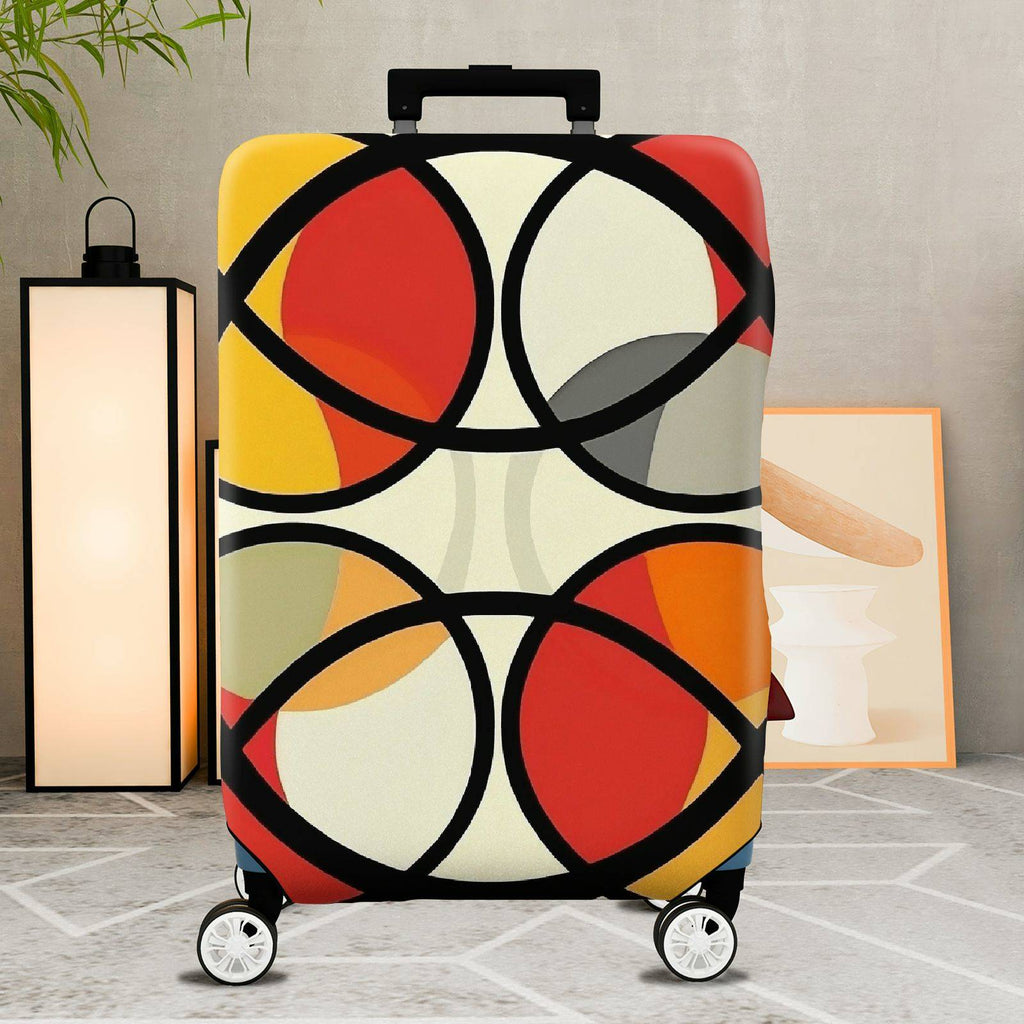 1-Piece Modern Abstract Geometric Colorful Bold Artistic  Suitcase Luggage Cover, Stretch Protective Sleeve