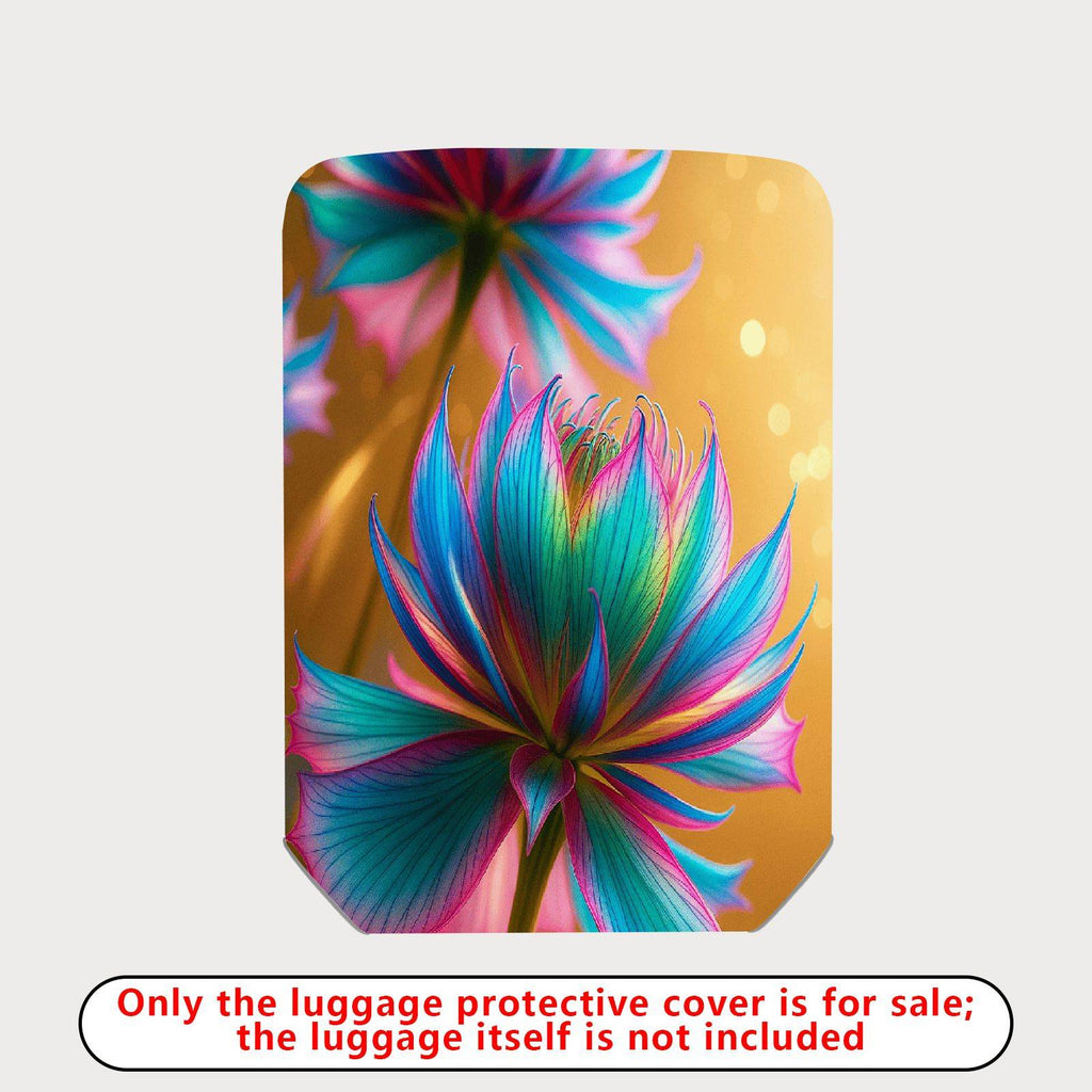 1-Piece Colorful Floral Abstract Artistic Vibrant Bloom  Suitcase Luggage Cover, Stretch Protective Sleeve