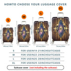 1-Piece Geometric Abstract Gold Line Art Deco Stylish Dark  Suitcase Luggage Cover, Stretch Protective Sleeve