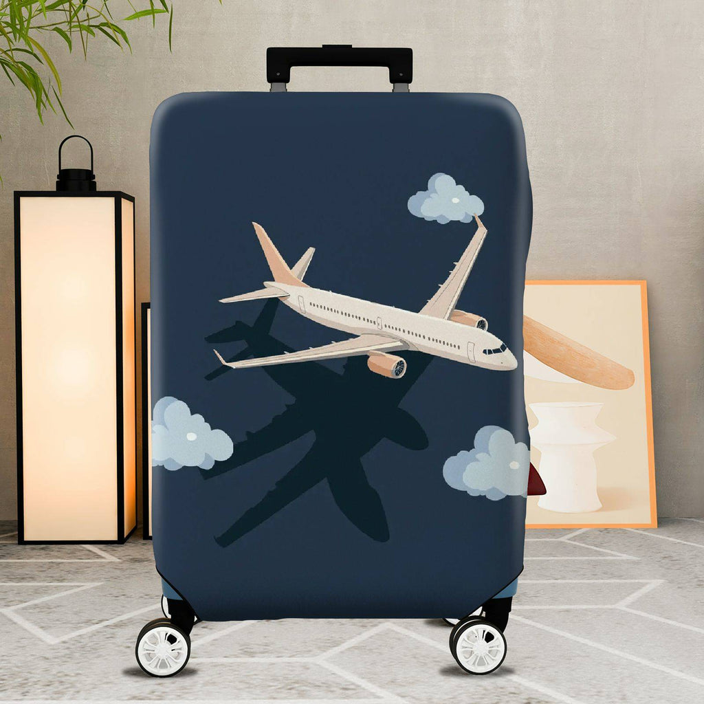 1-Piece Airplane Travel Clouds Sky Blue  Suitcase Luggage Cover, Stretch Protective Sleeve