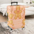 1-Piece Gingerbread Cookie Christmas Holiday Festive Cheer  Suitcase Luggage Cover, Stretch Protective Sleeve