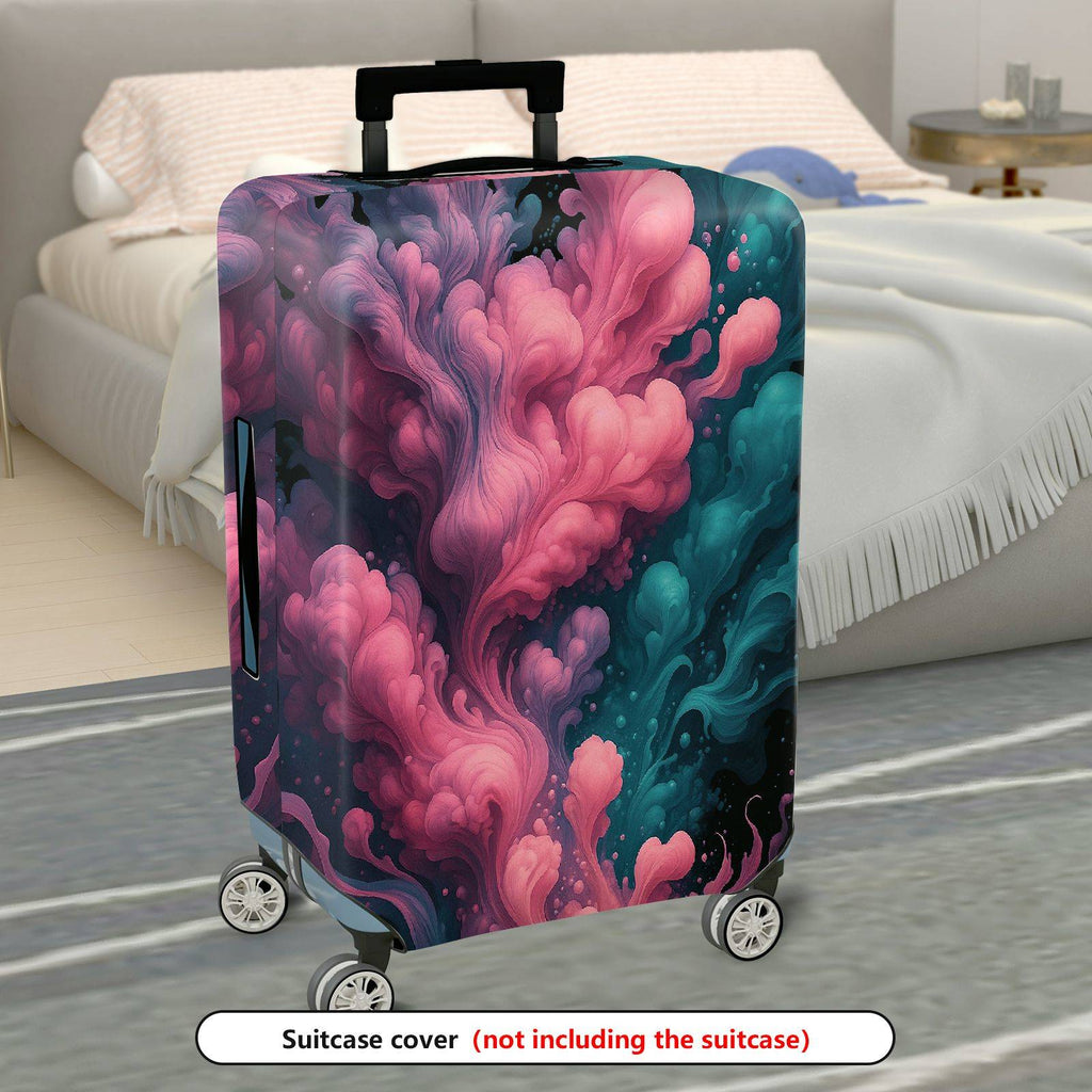 1-Piece Abstract Pink Blue Swirl Art Colorful Creative  Suitcase Luggage Cover, Stretch Protective Sleeve