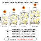 1-Piece Starry Yellow Grey White Astral Celestial Cosmic  Suitcase Luggage Cover, Stretch Protective Sleeve