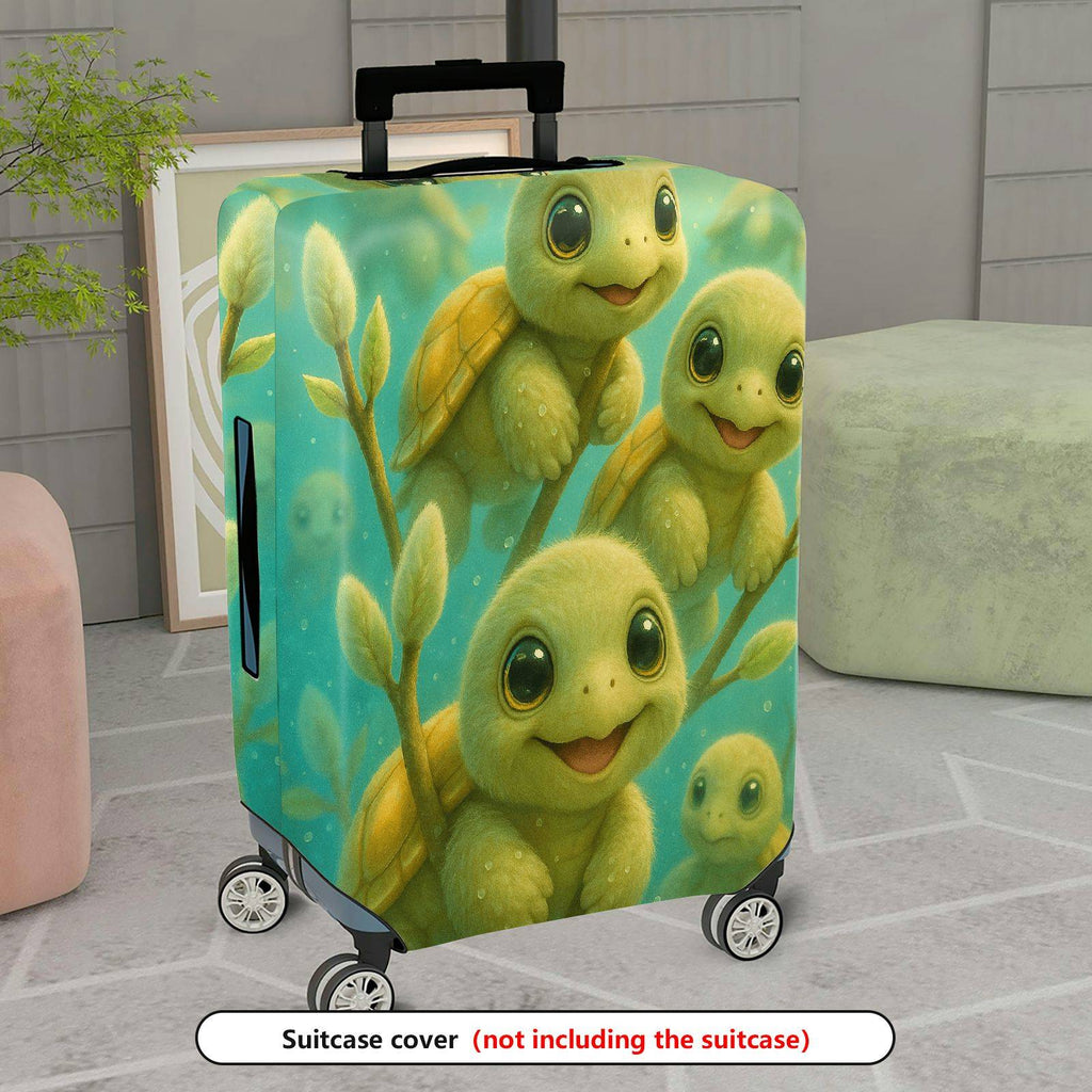 1-Piece Leaf Green Nature Floral Abstract  Suitcase Luggage Cover, Stretch Protective Sleeve