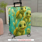 1-Piece Leaf Green Nature Floral Abstract  Suitcase Luggage Cover, Stretch Protective Sleeve