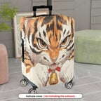 1-Piece Animal Tiger Pattern Protector Bells Ears Whiskers  Suitcase Luggage Cover, Stretch Protective Sleeve