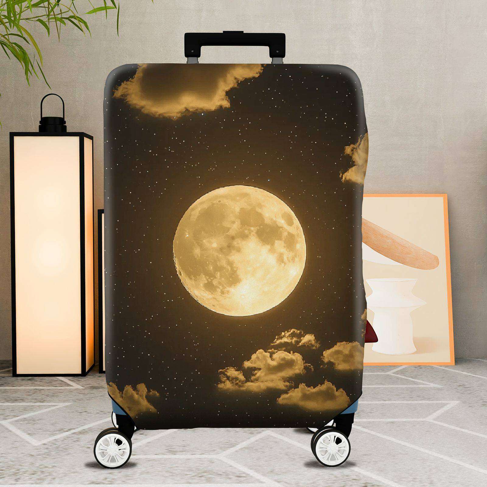 1-Piece Moon Starry Night Clouds Sky Cosmic Galactic  Suitcase Luggage Cover, Stretch Protective Sleeve