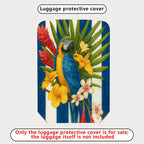 1-Piece Tropical Parrot Floral Stripe Colorful  Suitcase Luggage Cover, Stretch Protective Sleeve