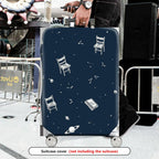 1-Piece Cosmic Chair Artistic Star Book Saturn Unique  Suitcase Luggage Cover, Stretch Protective Sleeve
