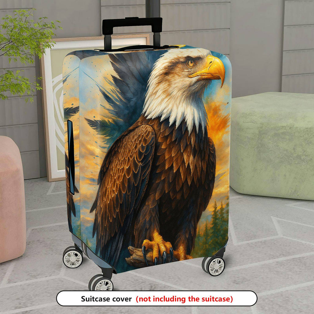 1-Piece Eagle Nature Wildlife Scenic Majestic Artistic  Suitcase Luggage Cover, Stretch Protective Sleeve