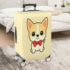 1-Piece Cute Corgi  Dog Red Bowtie Animal  Suitcase Luggage Cover, Stretch Protective Sleeve