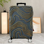 1-Piece Abstract Gold Line Geometric Modern Art  Suitcase Luggage Cover, Stretch Protective Sleeve