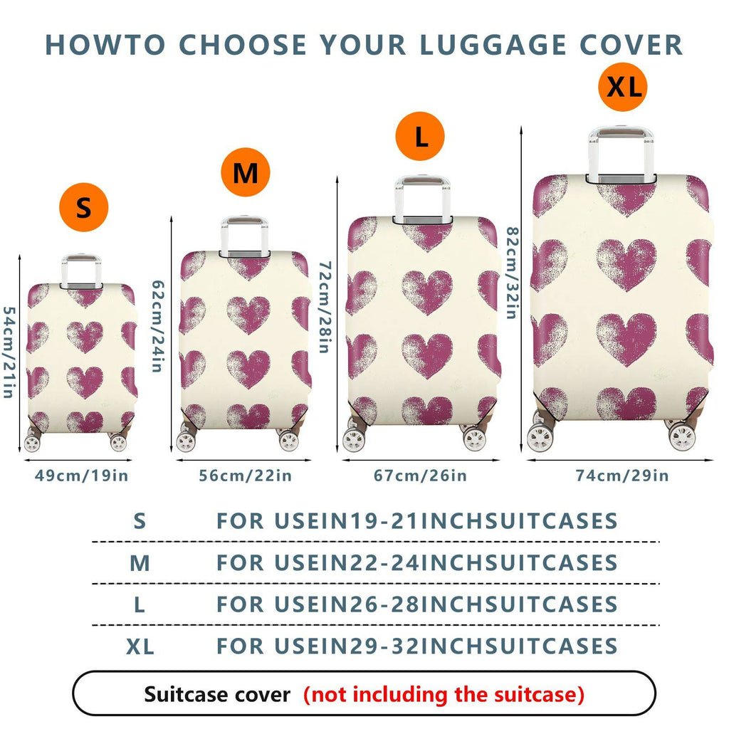 1-Piece Heart Pattern Romantic Love Passion Holiday Vacation  Suitcase Luggage Cover, Stretch Protective Sleeve
