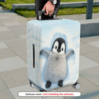 1-Piece Cute Winter Snow Penguin Snowflake Animal  Suitcase Luggage Cover, Stretch Protective Sleeve